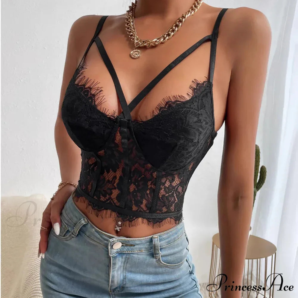 Lace View Spice Girls Halter Corset Top