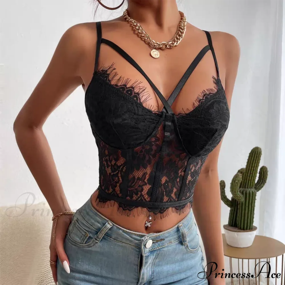 Lace View Spice Girls Halter Corset Top