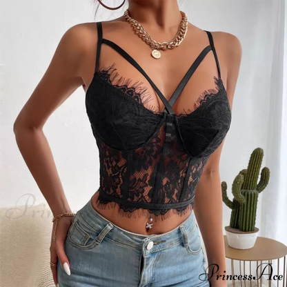 Lace View Spice Girls Halter Corset Top