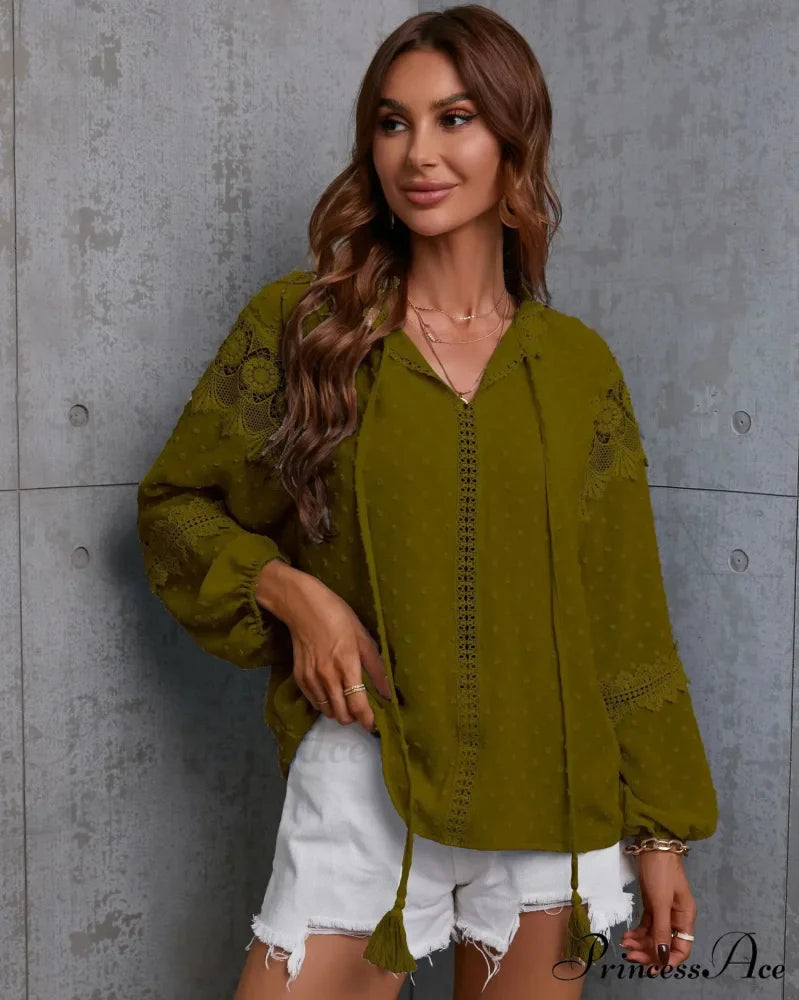 Lacy Hollow Out Fringe Oversized Bohemian Top
