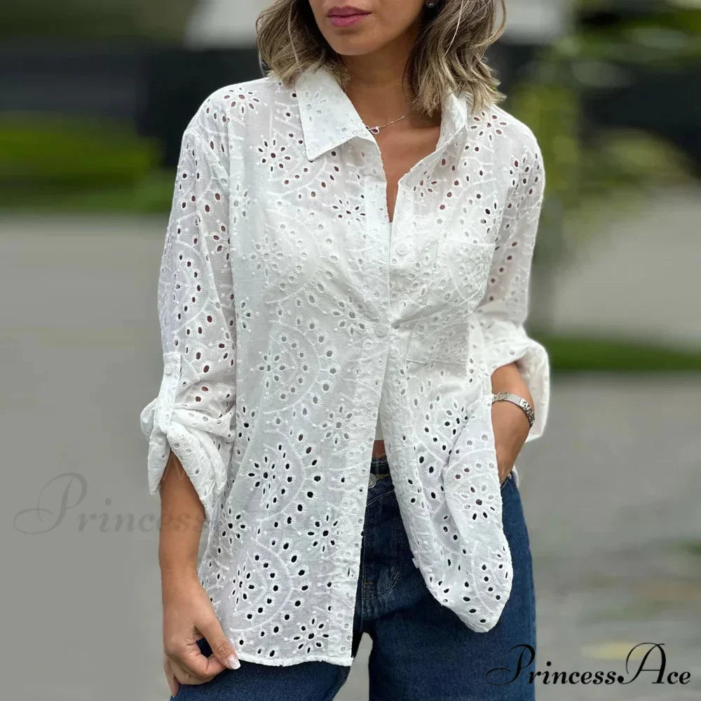 Large Baggy Flower Stitching Lace Boho Top