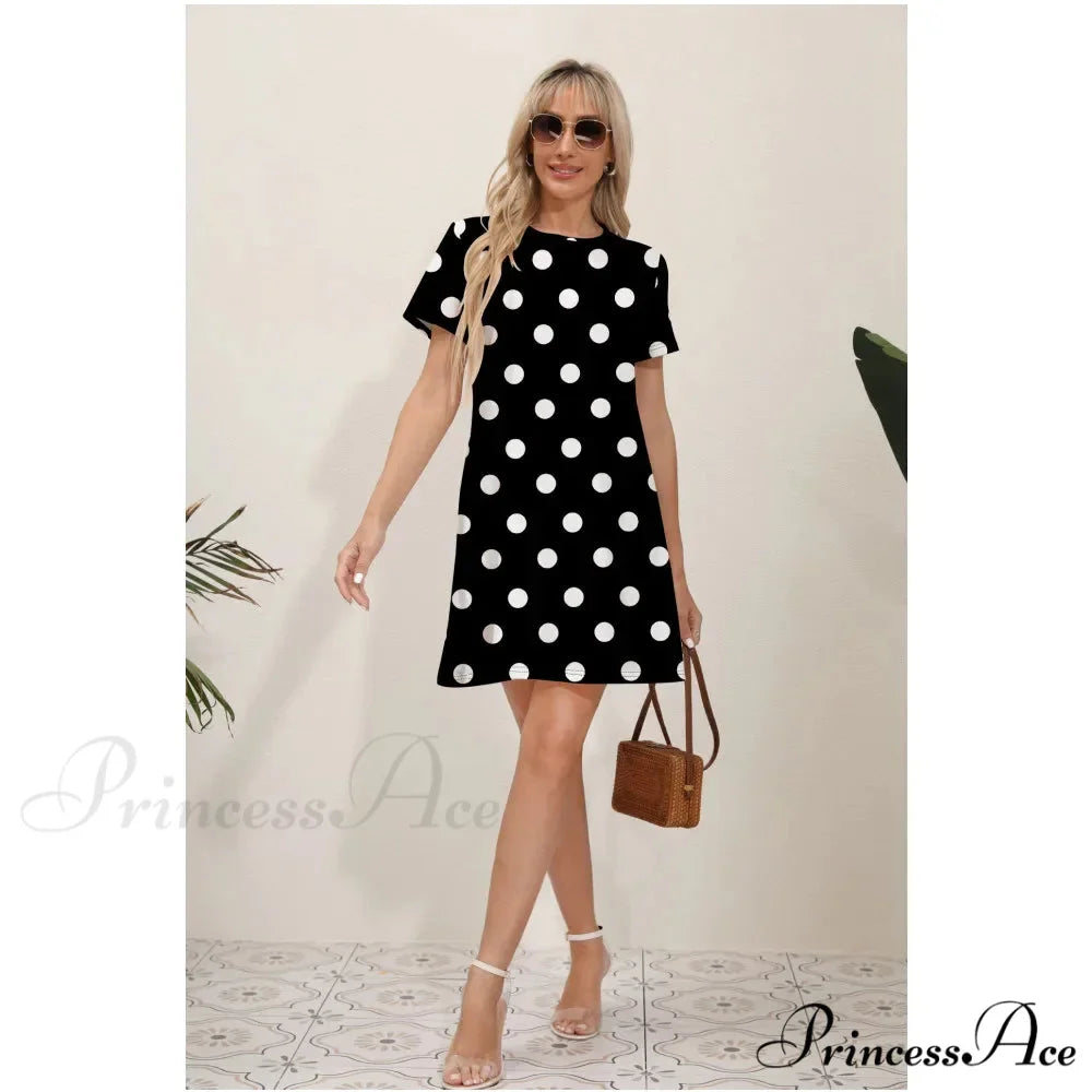 Latest Summer Fashion Floral Pattern Circular Neck Dress
