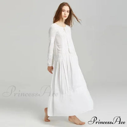 Long Sleeve Maxi Dress Crimson Floral Embroidery Fringe Boho Dress