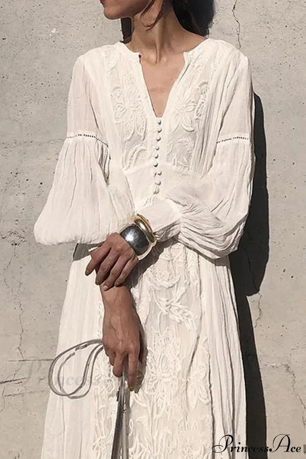 Long Sleeve Oversized Floral Ethnic Boho Dress