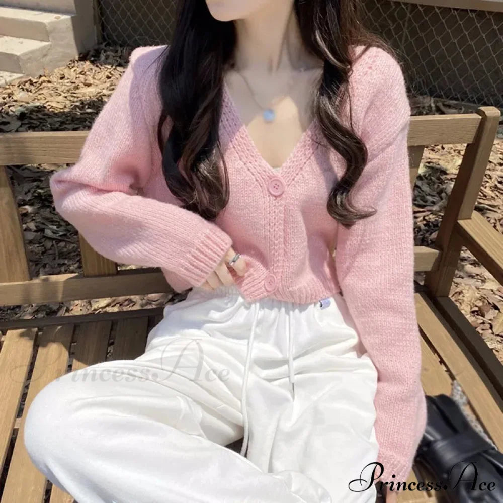 Long Sleeve Slim Short Solid Informal All-Purpose Cardigan