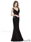 Woman wearing Black Lace Mermaid Evening Gown from Hicosy