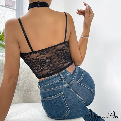 Mesh Enhance Hollow Mesh Slim Bustier Crop Top