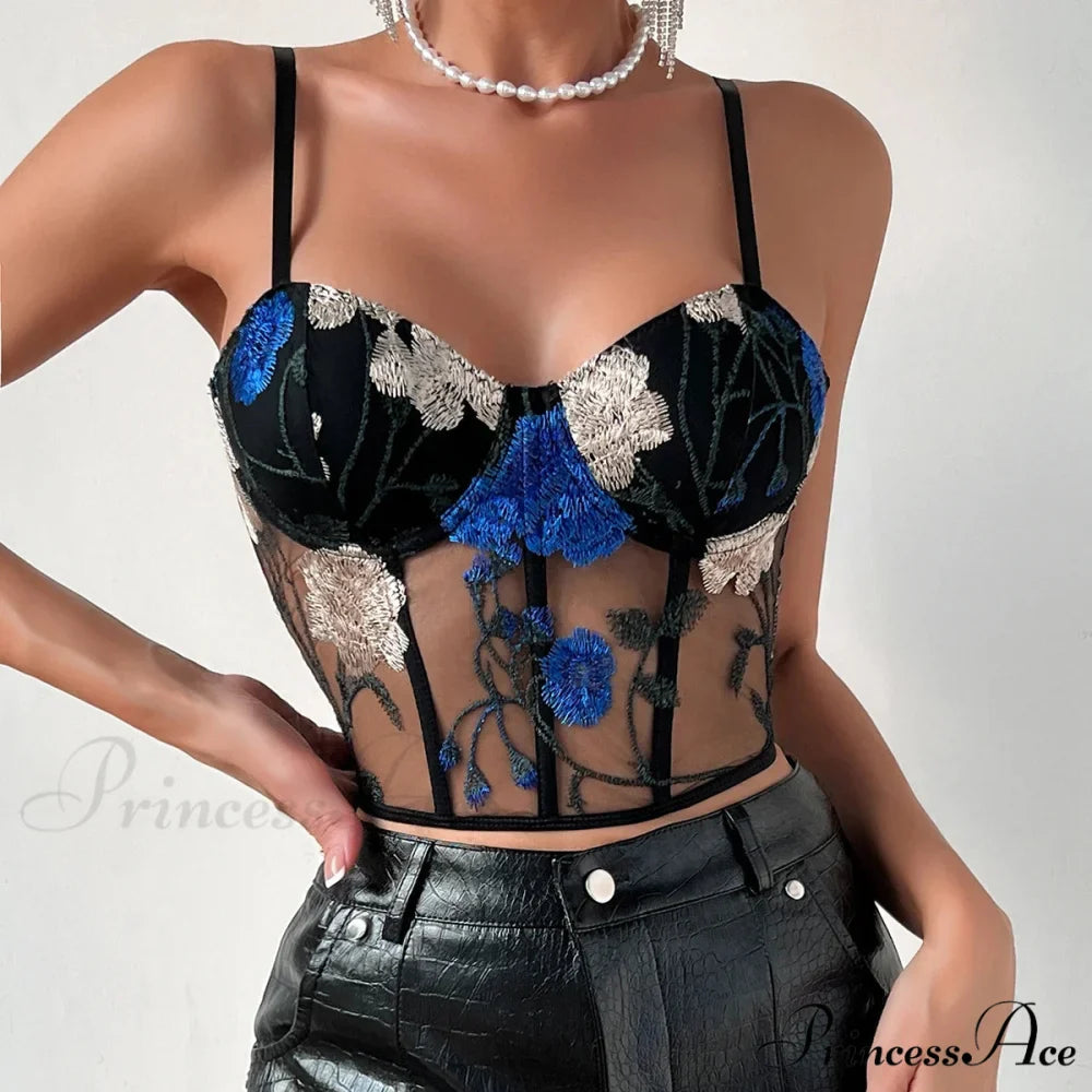 Mesh Tank Top Seductive Slim Bustier