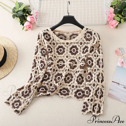 Multihued Y2K Baggy Crochet Knit Cardigan