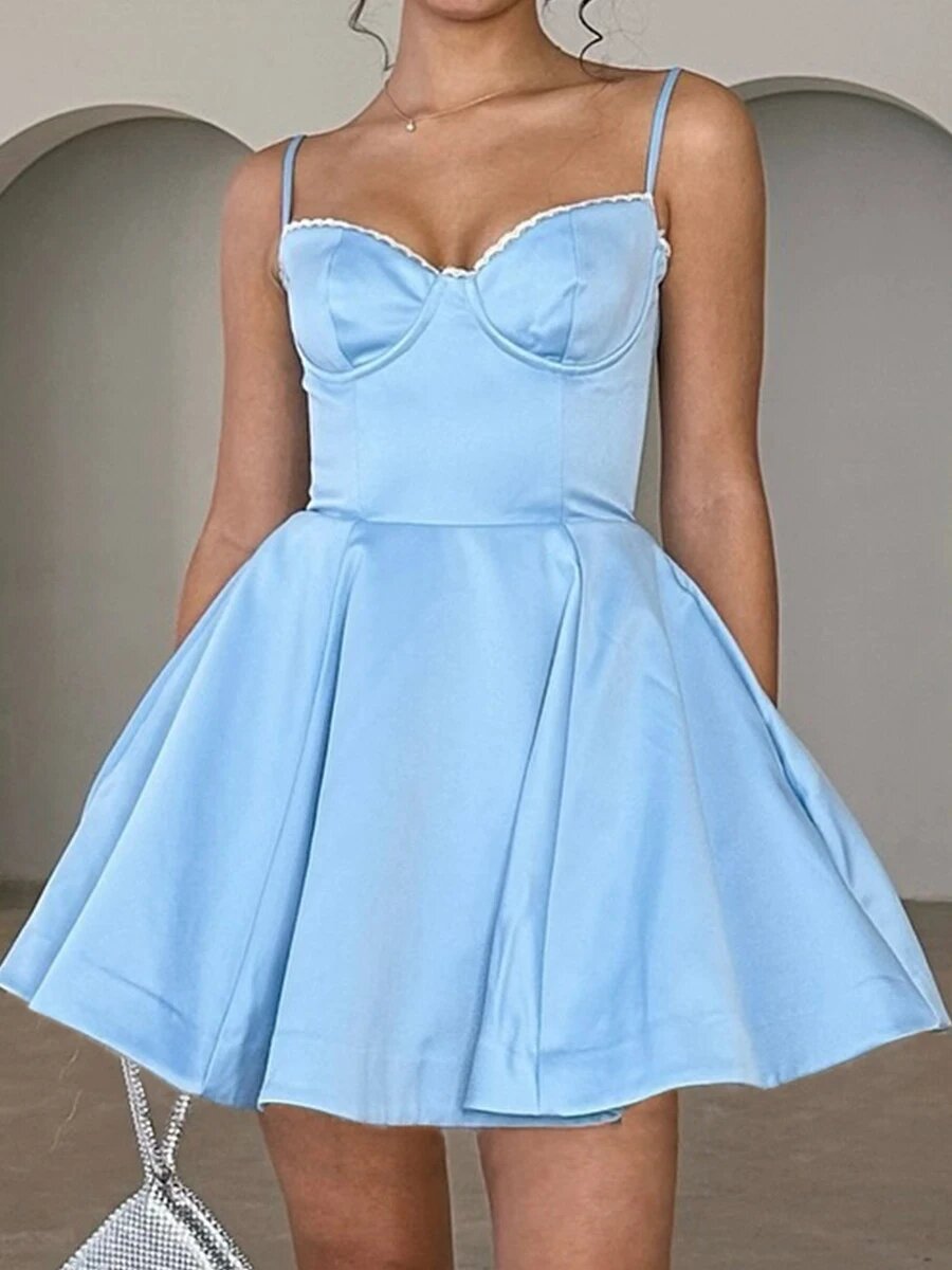 Mesh Skirt Flower Pattern A-line Flower Dress