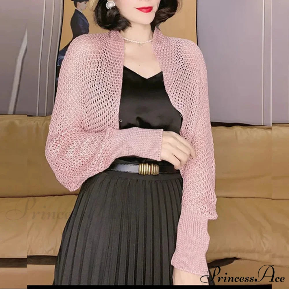 Plain Hue Slim Sun Protection Korean Fashion Extended Knitted Cardigan