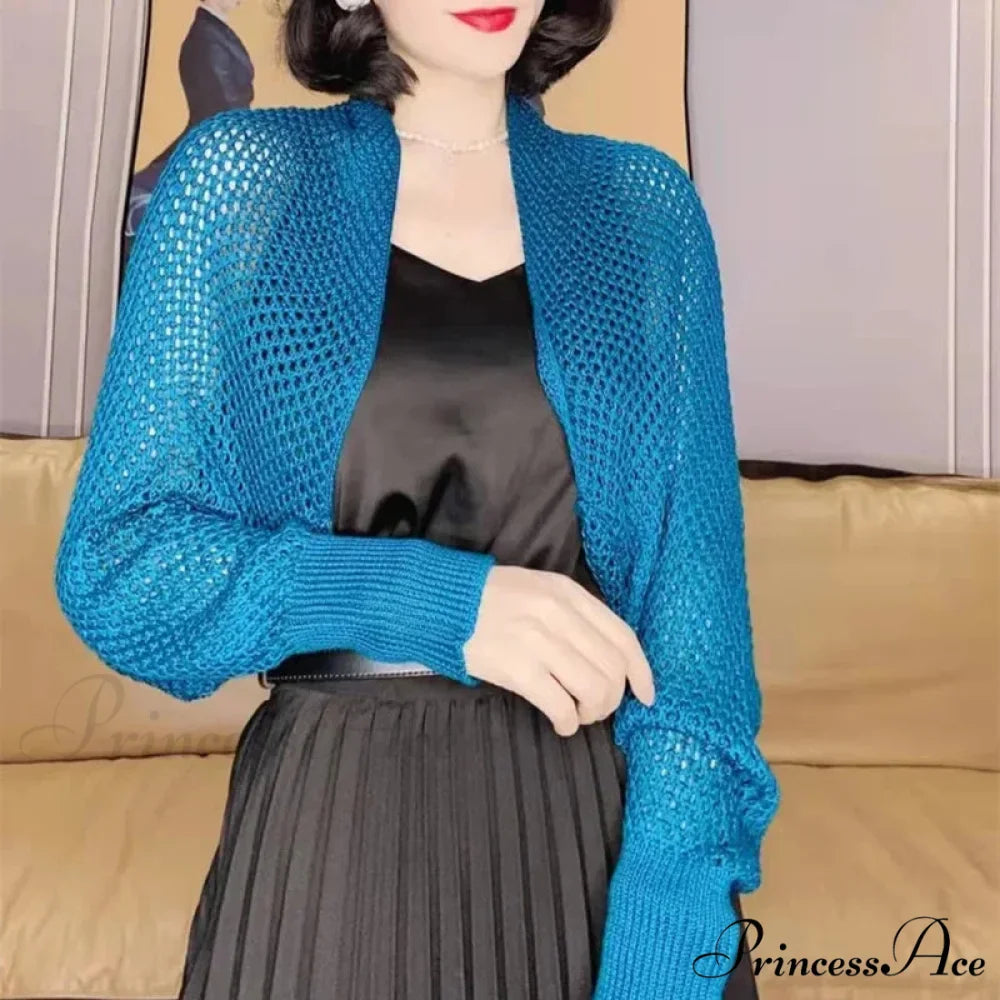Plain Hue Slim Sun Protection Korean Fashion Extended Knitted Cardigan