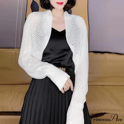 Plain Hue Slim Sun Protection Korean Fashion Extended Knitted Cardigan