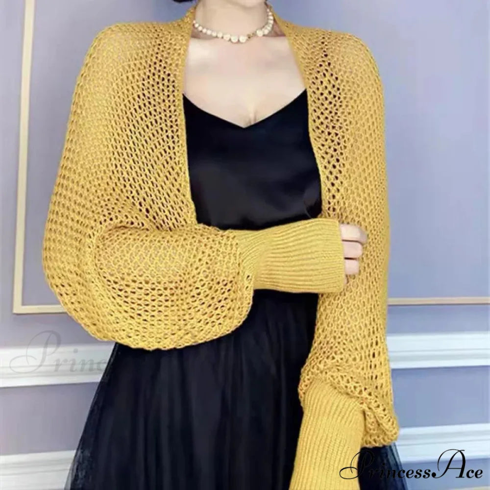 Plain Hue Slim Sun Protection Korean Fashion Extended Knitted Cardigan