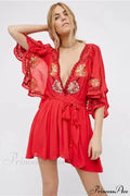 Plshop Size Button Up Chiffon Holiday Boho Dress