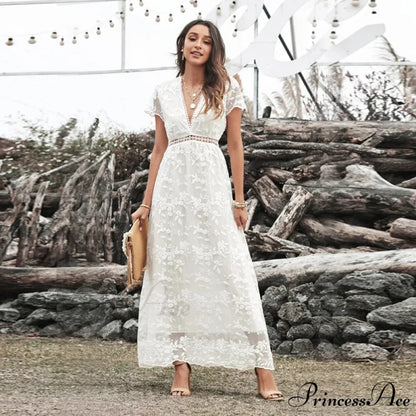 Retro Deep Plunging Neckline Short Sleeve Dress