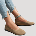 Knit Square Toe Slip On Cushioned Casual Ballet Flat