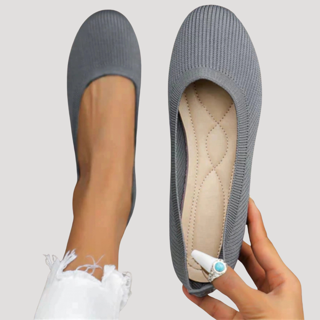 Knit Square Toe Slip On Cushioned Casual Ballet Flat