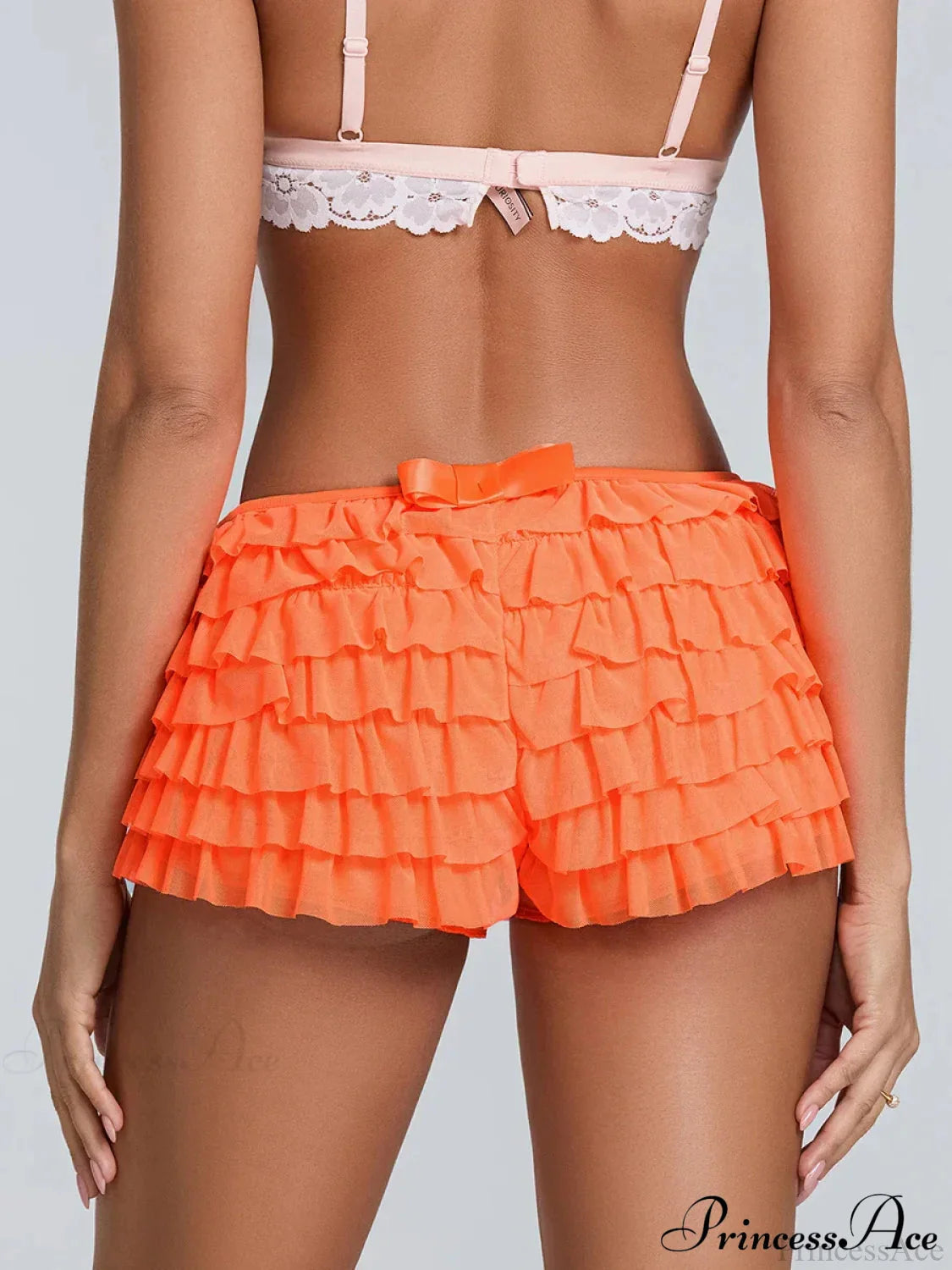 Ruffled Tiered Back Bow Short