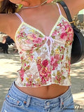 Seductive Lace Transparent Floral V Neck Crop Top