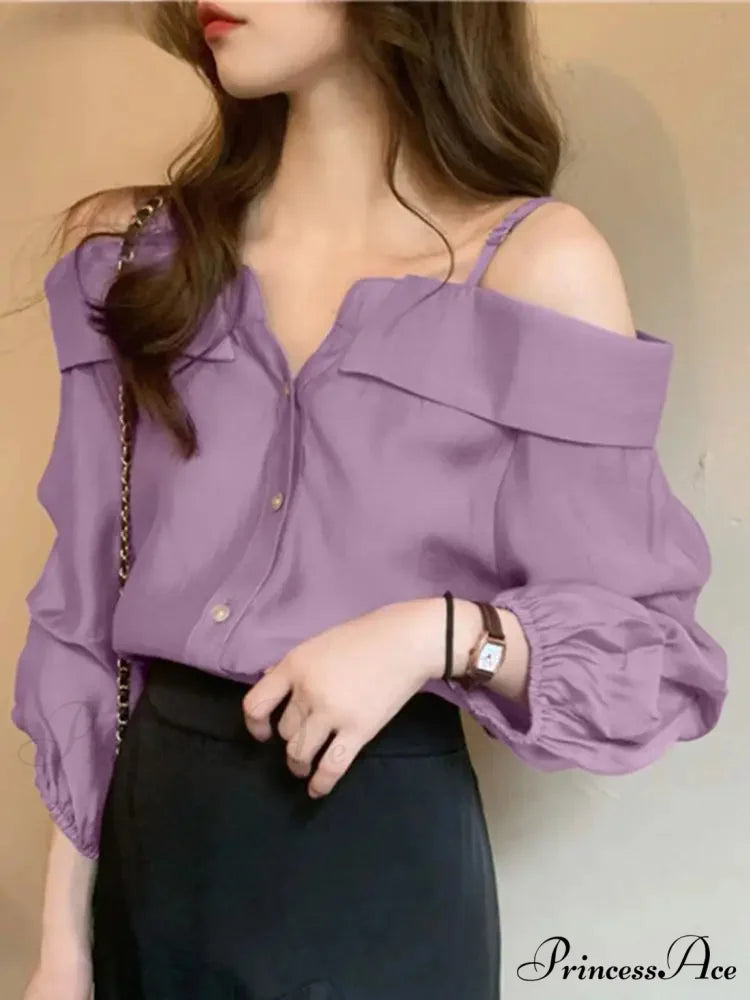 Seductive Off Shoulder Ruffled Monochrome Top