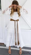Seductive Off-The-Shoulder Lace Bohemian Dress