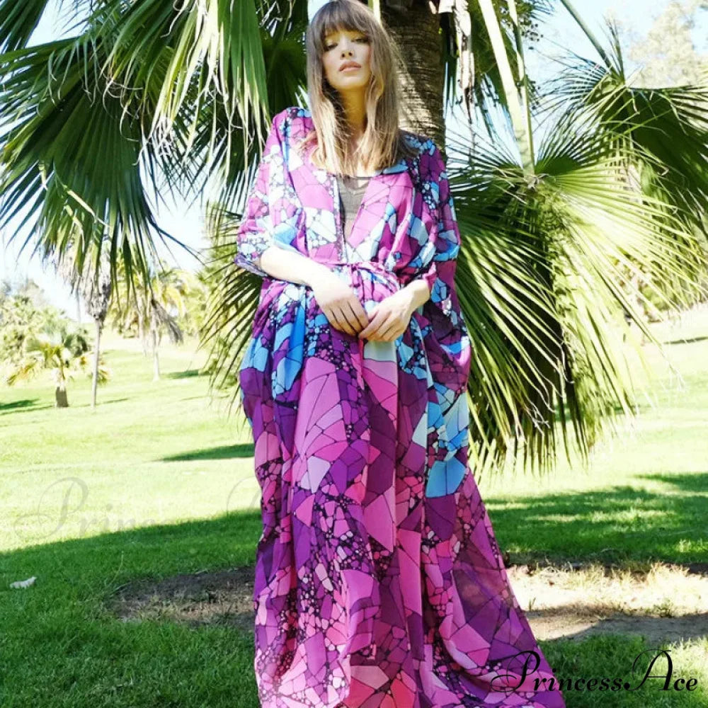 Sheer Cheetah Pattern Kimono Hippie Swimsuit Cover Up