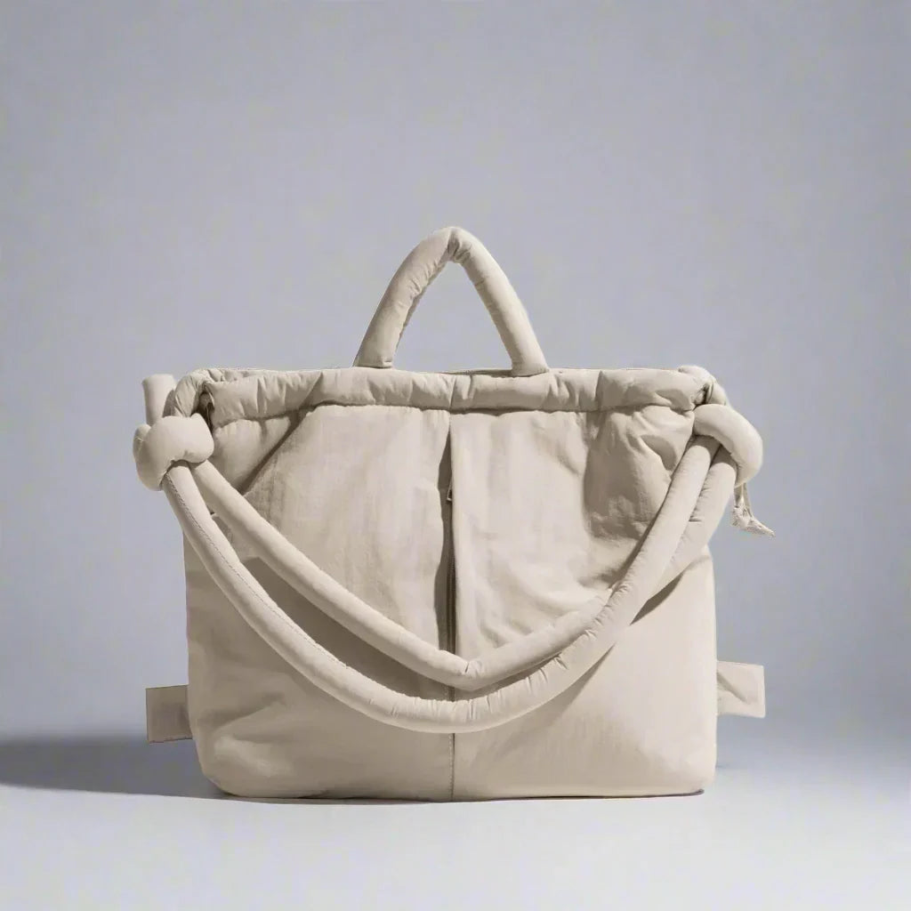 Padded Knot Strap Drawstring Shoulder Tote Bag