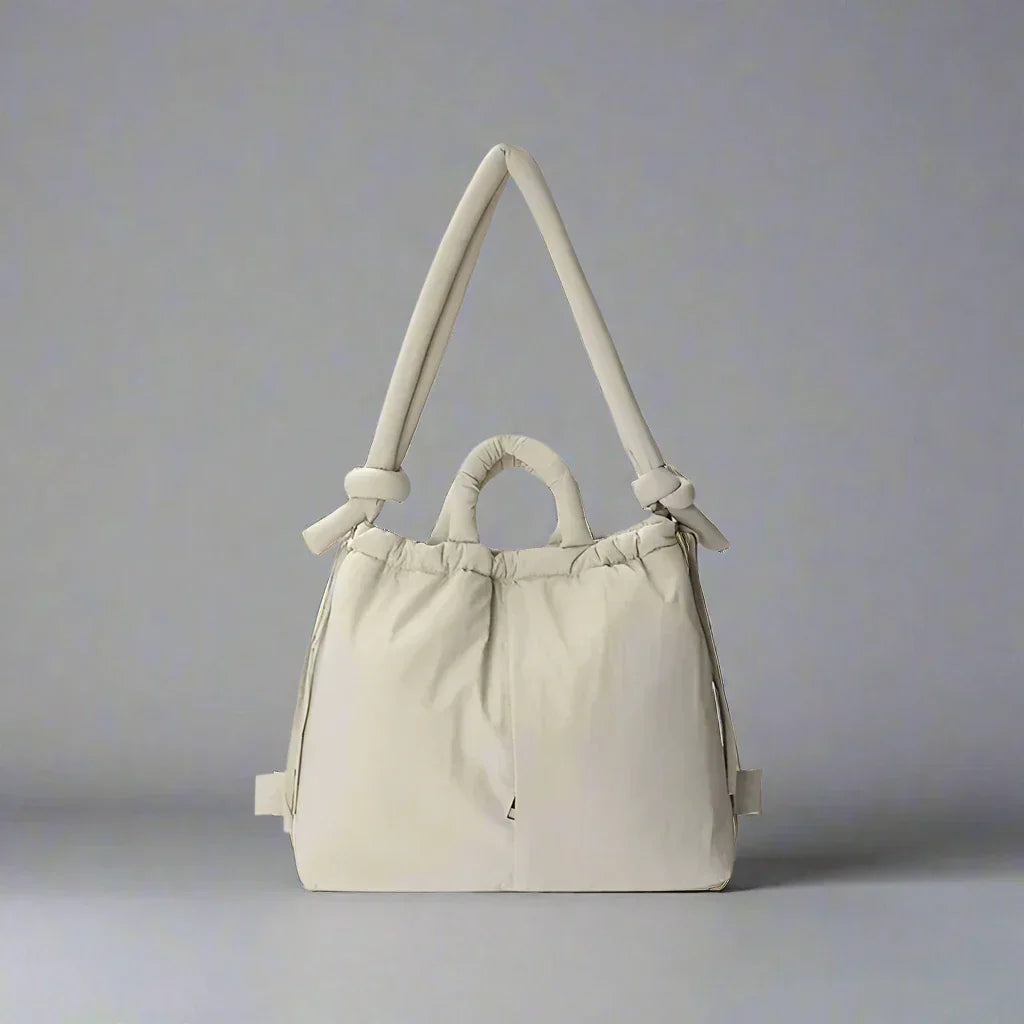 Padded Knot Strap Drawstring Shoulder Tote Bag
