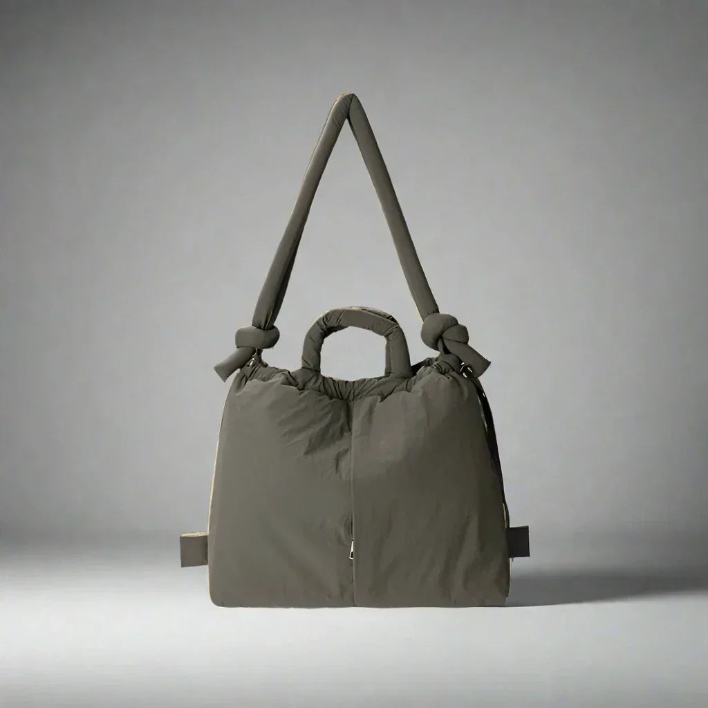Padded Knot Strap Drawstring Shoulder Tote Bag