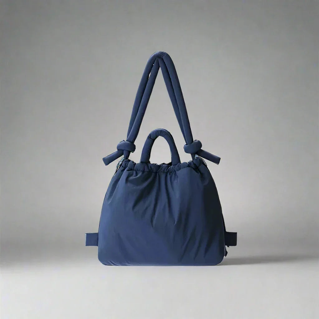 Padded Knot Strap Drawstring Shoulder Tote Bag