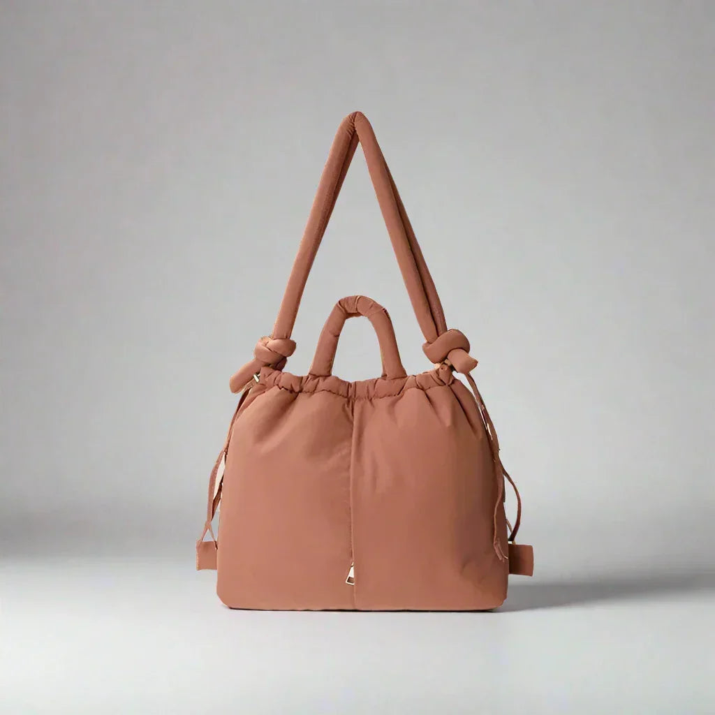 Padded Knot Strap Drawstring Shoulder Tote Bag