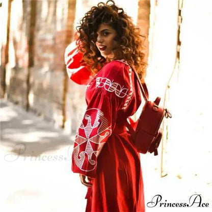 Sleeve Ethnic Tunic Boho Dress