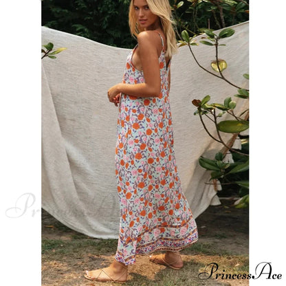 Sleeveless Strap Open Back Low-cut Summer Dress