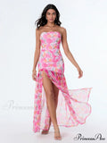 Sleeveless Tall Split Mesh Hem Floral Dress