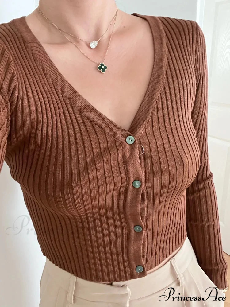 Slim Women's Button-Up Knitted Cardigan
