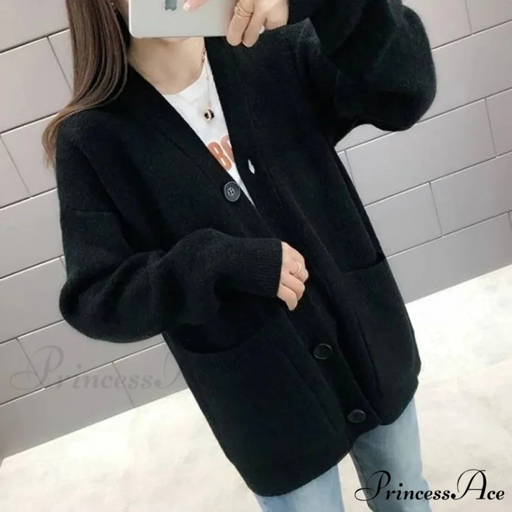 Sluggish Breeze Gold Solo-Buttoned Knitted Cardigan