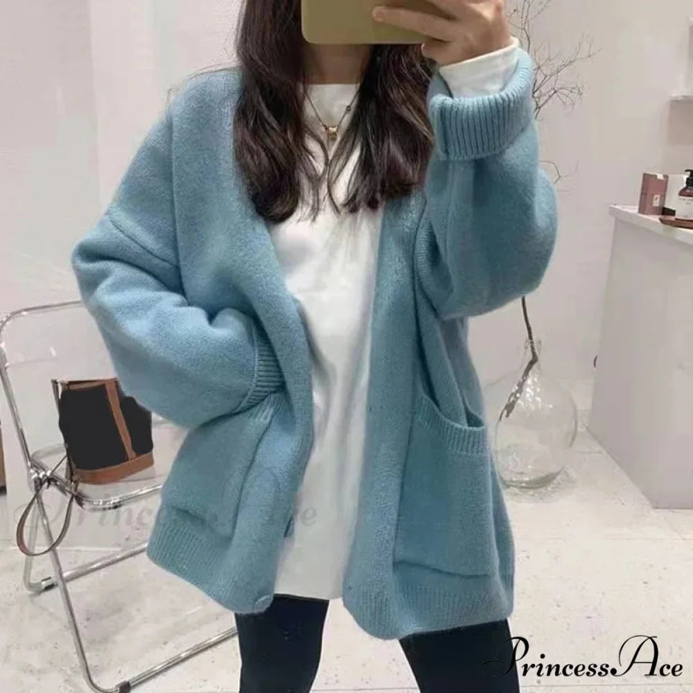 Sluggish Breeze Gold Solo-Buttoned Knitted Cardigan