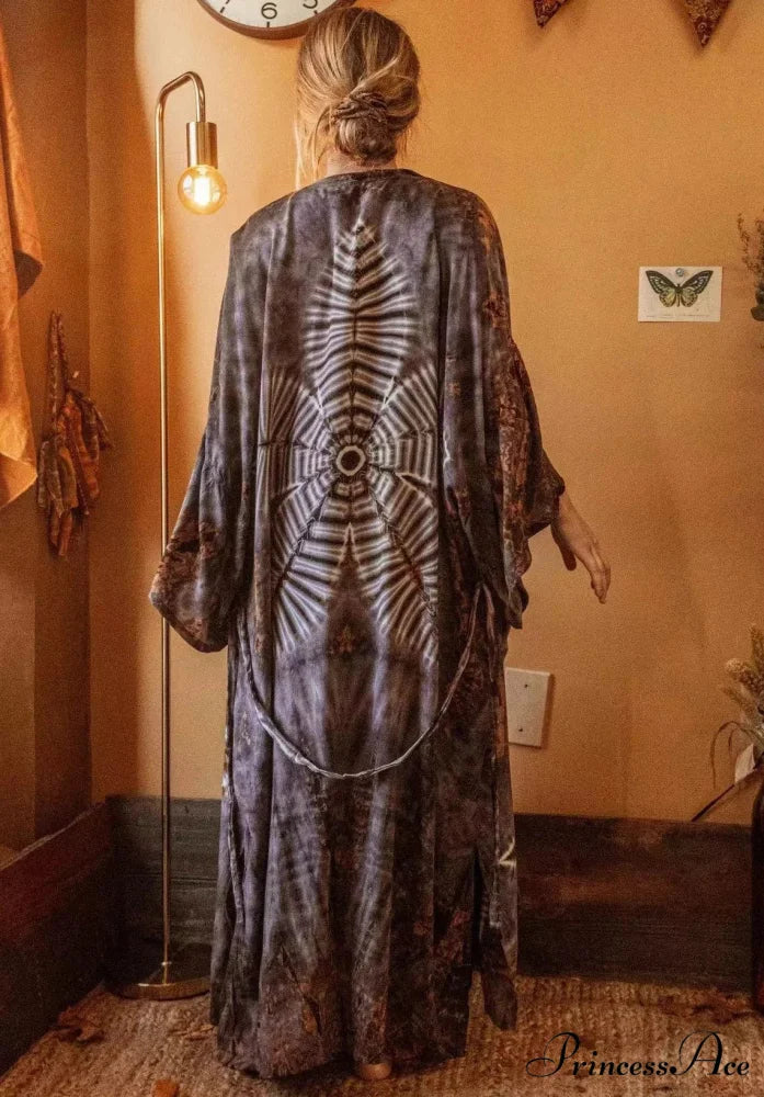 Soft Rayon Floral Patterned Bohemian Long Beach Cover up
