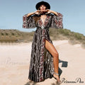 Soft Rayon Kimono Boho Swimsuit Cover up Extended Sleeve