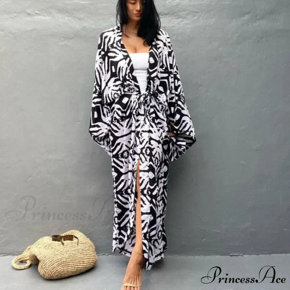 Soft Rayon Patterned Self Tied Long Bohemian Wrap