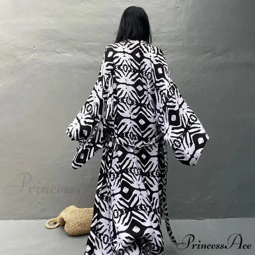 Soft Rayon Patterned Self Tied Long Bohemian Wrap