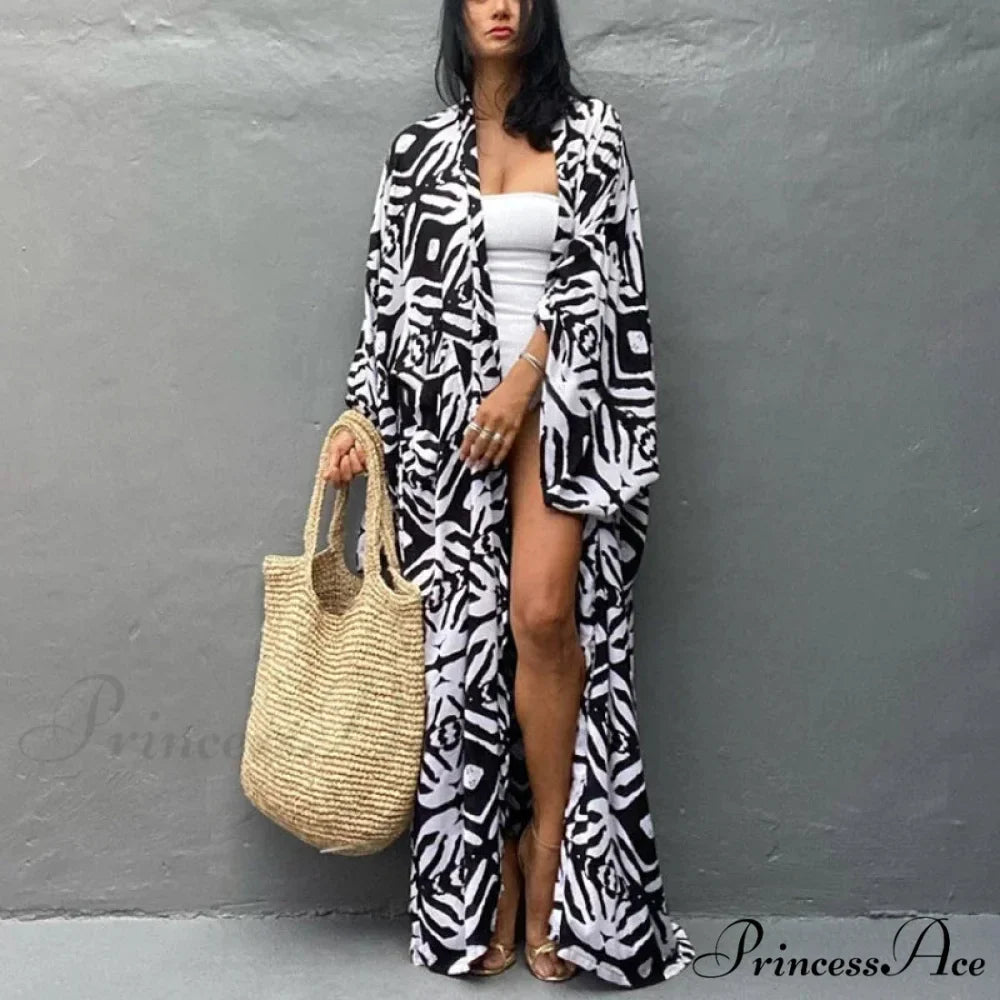 Soft Rayon Patterned Self Tied Long Bohemian Wrap