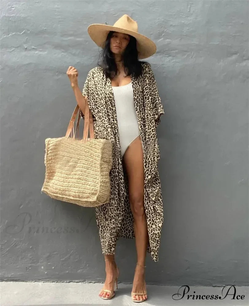 Soft Rayon Striped Pattern Cardigan Boho Beach Cover up