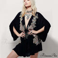 Soft Rayon Violet Floral Stitching Bohemian Dress