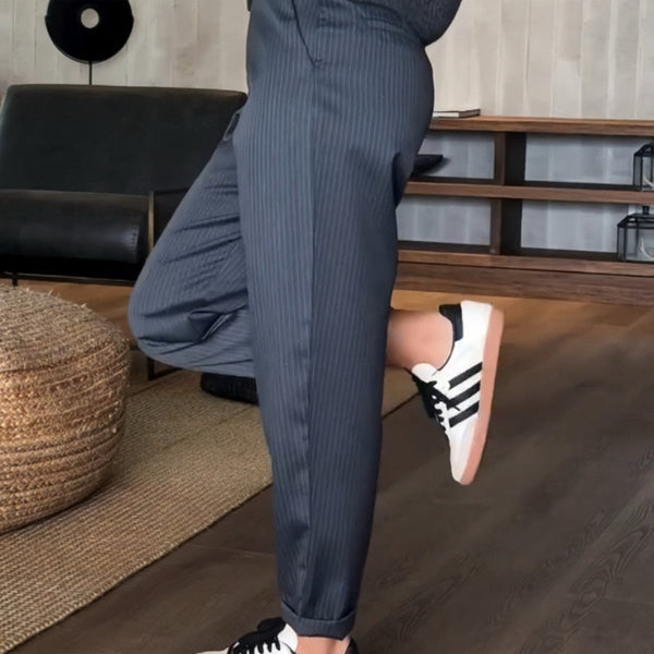 Mathilda | Elegant, Figure-Flatting Striped Trousers