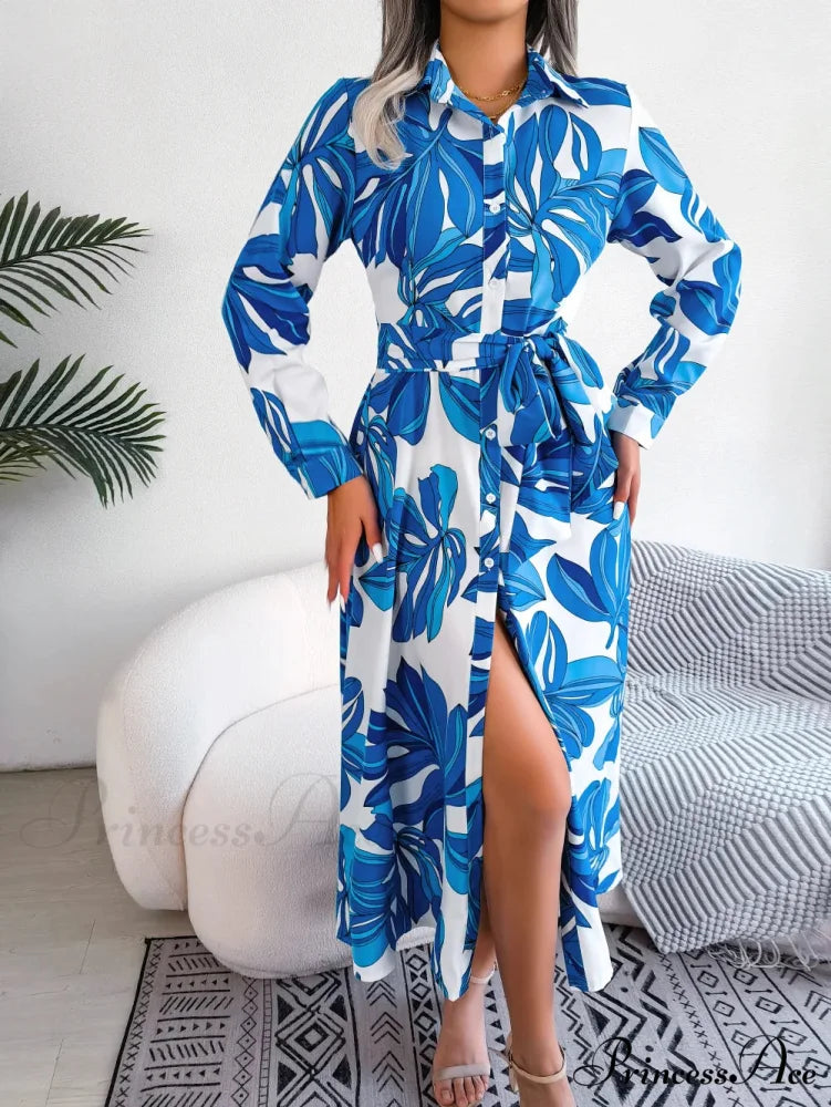 Spring Summer Contrast Floral Polo Collar Shirt Floral Dress

Modified Title: Spring Summer Different Flower Polo Neck Shirt Flower Dress