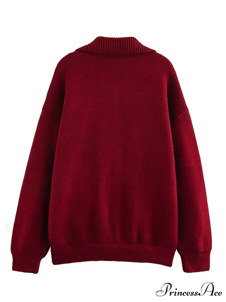 Stylish Collar Plain Buttoned Pockets Lengthy Knitted Cardigan