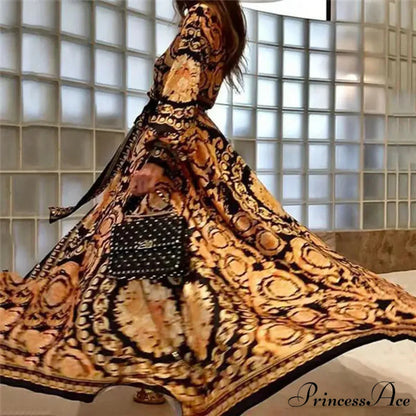 Stylish Cultural Bohemian Pattern Maxi Dress