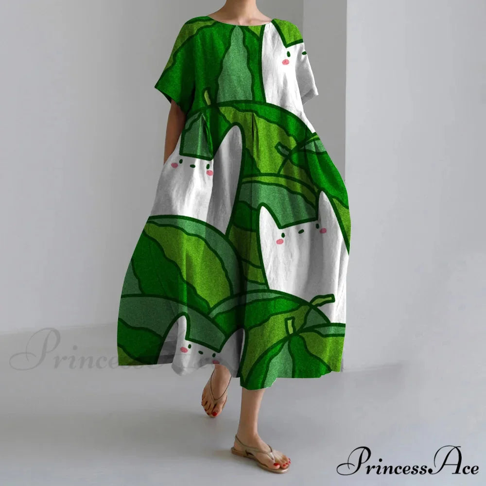 Stylish Flower Patterned Short Sleeve Evening Flower Dress